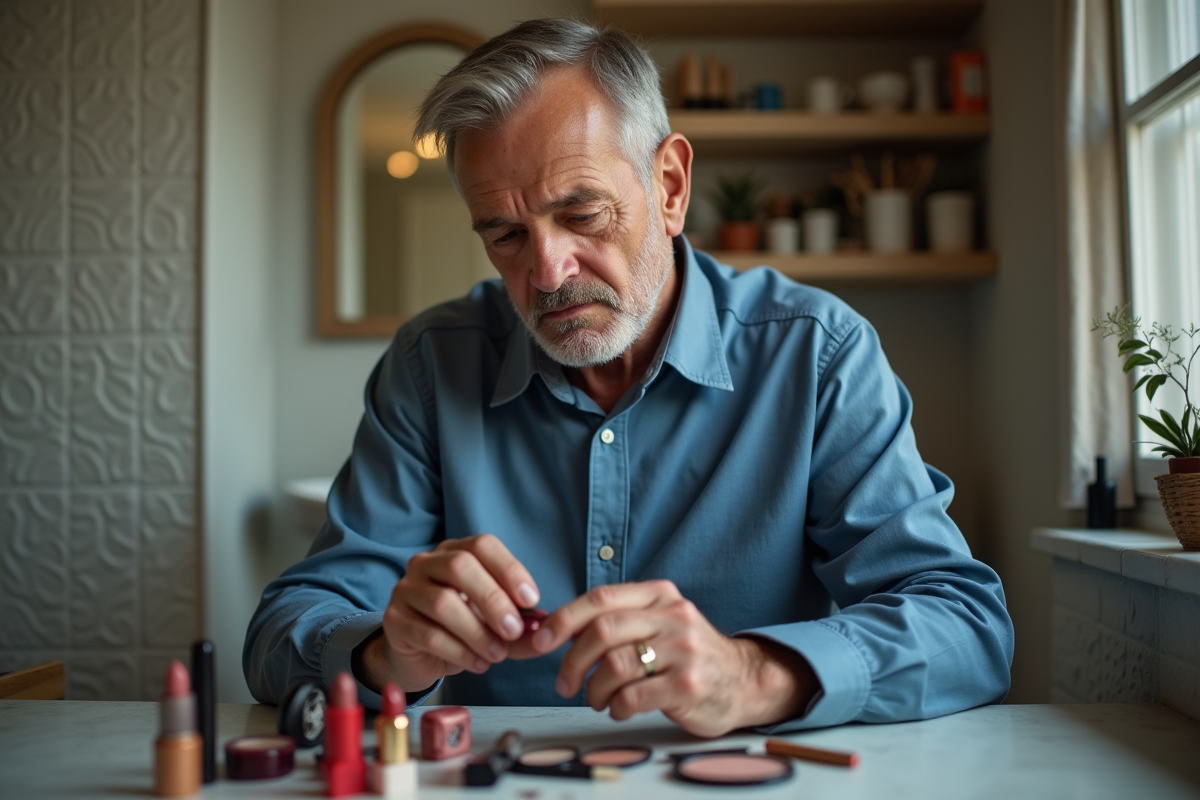 Homme vérifiant la date d